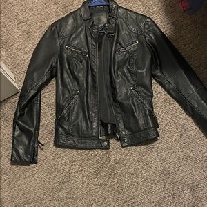 Womens Classic Black Leather Jacket
